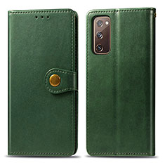 Custodia Portafoglio In Pelle Cover con Supporto S05D per Samsung Galaxy S20 FE (2022) 5G Verde