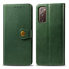 Custodia Portafoglio In Pelle Cover con Supporto S05D per Samsung Galaxy S20 Lite 5G Verde