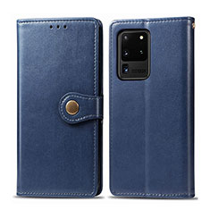 Custodia Portafoglio In Pelle Cover con Supporto S05D per Samsung Galaxy S20 Ultra 5G Blu