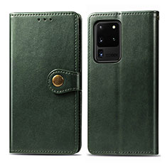 Custodia Portafoglio In Pelle Cover con Supporto S05D per Samsung Galaxy S20 Ultra 5G Verde