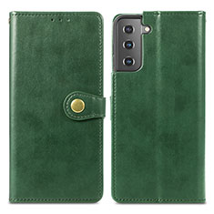 Custodia Portafoglio In Pelle Cover con Supporto S05D per Samsung Galaxy S24 5G Verde
