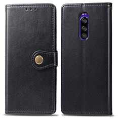 Custodia Portafoglio In Pelle Cover con Supporto S05D per Sony Xperia 1 Nero