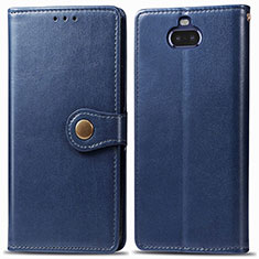 Custodia Portafoglio In Pelle Cover con Supporto S05D per Sony Xperia 8 Lite Blu