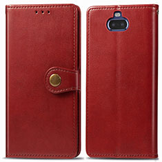 Custodia Portafoglio In Pelle Cover con Supporto S05D per Sony Xperia 8 Rosso