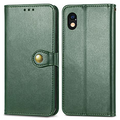 Custodia Portafoglio In Pelle Cover con Supporto S05D per Sony Xperia Ace III SO-53C Verde