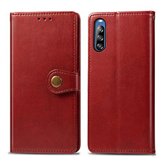 Custodia Portafoglio In Pelle Cover con Supporto S05D per Sony Xperia L4 Rosso