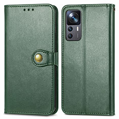 Custodia Portafoglio In Pelle Cover con Supporto S05D per Xiaomi Mi 12T Pro 5G Verde