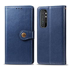 Custodia Portafoglio In Pelle Cover con Supporto S05D per Xiaomi Mi Note 10 Lite Blu