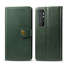 Custodia Portafoglio In Pelle Cover con Supporto S05D per Xiaomi Mi Note 10 Lite Verde