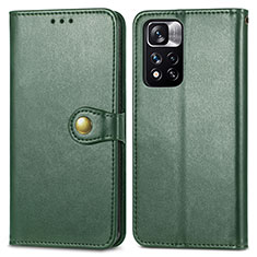 Custodia Portafoglio In Pelle Cover con Supporto S05D per Xiaomi Poco X4 NFC Verde