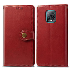 Custodia Portafoglio In Pelle Cover con Supporto S05D per Xiaomi Redmi 10X 5G Rosso