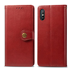 Custodia Portafoglio In Pelle Cover con Supporto S05D per Xiaomi Redmi 9A Rosso
