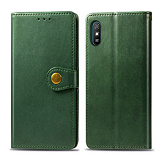 Custodia Portafoglio In Pelle Cover con Supporto S05D per Xiaomi Redmi 9A Verde