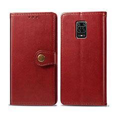 Custodia Portafoglio In Pelle Cover con Supporto S05D per Xiaomi Redmi Note 9 Pro Max Rosso