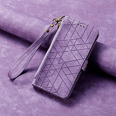 Custodia Portafoglio In Pelle Cover con Supporto S06D per Apple iPhone 14 Viola