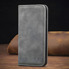 Custodia Portafoglio In Pelle Cover con Supporto S06D per Samsung Galaxy F62 5G Grigio