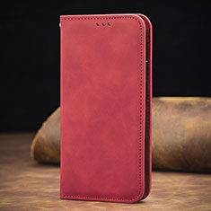 Custodia Portafoglio In Pelle Cover con Supporto S06D per Samsung Galaxy M62 4G Rosso