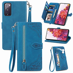 Custodia Portafoglio In Pelle Cover con Supporto S06D per Samsung Galaxy S20 Lite 5G Blu