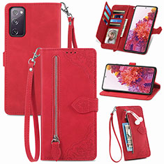 Custodia Portafoglio In Pelle Cover con Supporto S06D per Samsung Galaxy S20 Lite 5G Rosso