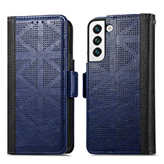 Custodia Portafoglio In Pelle Cover con Supporto S06D per Samsung Galaxy S23 5G Blu