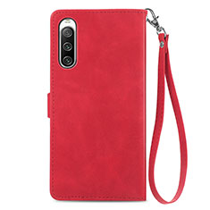 Custodia Portafoglio In Pelle Cover con Supporto S06D per Sony Xperia 10 IV Rosso