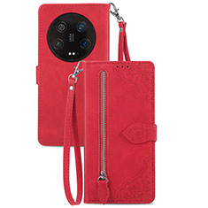 Custodia Portafoglio In Pelle Cover con Supporto S06D per Xiaomi Mi 13 Ultra 5G Rosso