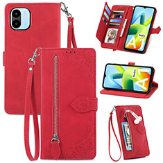 Custodia Portafoglio In Pelle Cover con Supporto S06D per Xiaomi Redmi A2 Plus Rosso