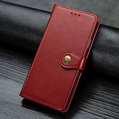 Custodia Portafoglio In Pelle Cover con Supporto S07D per Google Pixel 4 Rosso