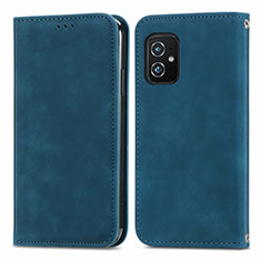 Custodia Portafoglio In Pelle Cover con Supporto S08D per Asus ZenFone 8 Mini Blu