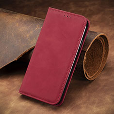 Custodia Portafoglio In Pelle Cover con Supporto S08D per Huawei Honor X7b Rosso