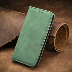 Custodia Portafoglio In Pelle Cover con Supporto S08D per Huawei P40 Pro Verde
