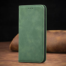 Custodia Portafoglio In Pelle Cover con Supporto S08D per Xiaomi Redmi Note 9 Pro Verde