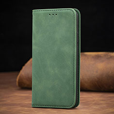 Custodia Portafoglio In Pelle Cover con Supporto S08D per Xiaomi Redmi Note 9 Verde