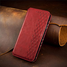 Custodia Portafoglio In Pelle Cover con Supporto S09D per Huawei Honor X7b Rosso
