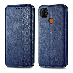 Custodia Portafoglio In Pelle Cover con Supporto S09D per Xiaomi POCO C3 Blu