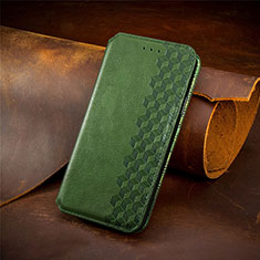 Custodia Portafoglio In Pelle Cover con Supporto S09D per Xiaomi Redmi 10X Pro 5G Verde