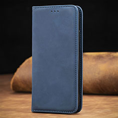 Custodia Portafoglio In Pelle Cover con Supporto S12D per Samsung Galaxy S21 Ultra 5G Blu