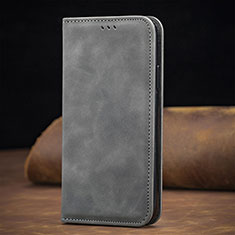 Custodia Portafoglio In Pelle Cover con Supporto S12D per Samsung Galaxy S21 Ultra 5G Grigio