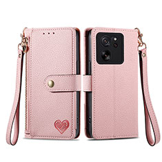 Custodia Portafoglio In Pelle Cover con Supporto S15D per Xiaomi Mi 13T 5G Rosa