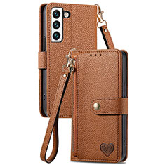 Custodia Portafoglio In Pelle Cover con Supporto S16D per Samsung Galaxy S23 5G Marrone