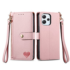 Custodia Portafoglio In Pelle Cover con Supporto S16D per Xiaomi Redmi 12 4G Rosa