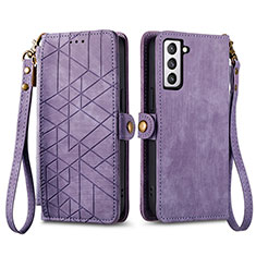 Custodia Portafoglio In Pelle Cover con Supporto S17D per Samsung Galaxy S21 FE 5G Viola