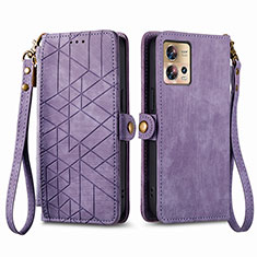 Custodia Portafoglio In Pelle Cover con Supporto S18D per Motorola Moto Edge 30 Fusion 5G Viola