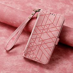 Custodia Portafoglio In Pelle Cover con Supporto S18D per Samsung Galaxy S22 5G Rosa