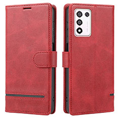 Custodia Portafoglio In Pelle Cover con Supporto SY1 per Oppo K9S 5G Rosso