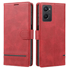 Custodia Portafoglio In Pelle Cover con Supporto SY1 per Oppo Reno7 Lite 5G Rosso