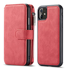 Custodia Portafoglio In Pelle Cover con Supporto T01 per Apple iPhone 11 Rosso