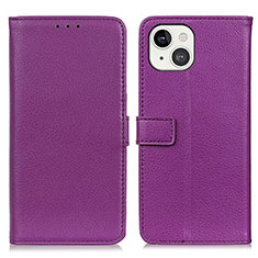 Custodia Portafoglio In Pelle Cover con Supporto T01 per Apple iPhone 13 Mini Viola