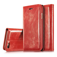 Custodia Portafoglio In Pelle Cover con Supporto T01 per Apple iPhone 6 Plus Rosso