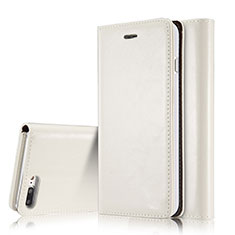 Custodia Portafoglio In Pelle Cover con Supporto T01 per Apple iPhone 7 Plus Bianco